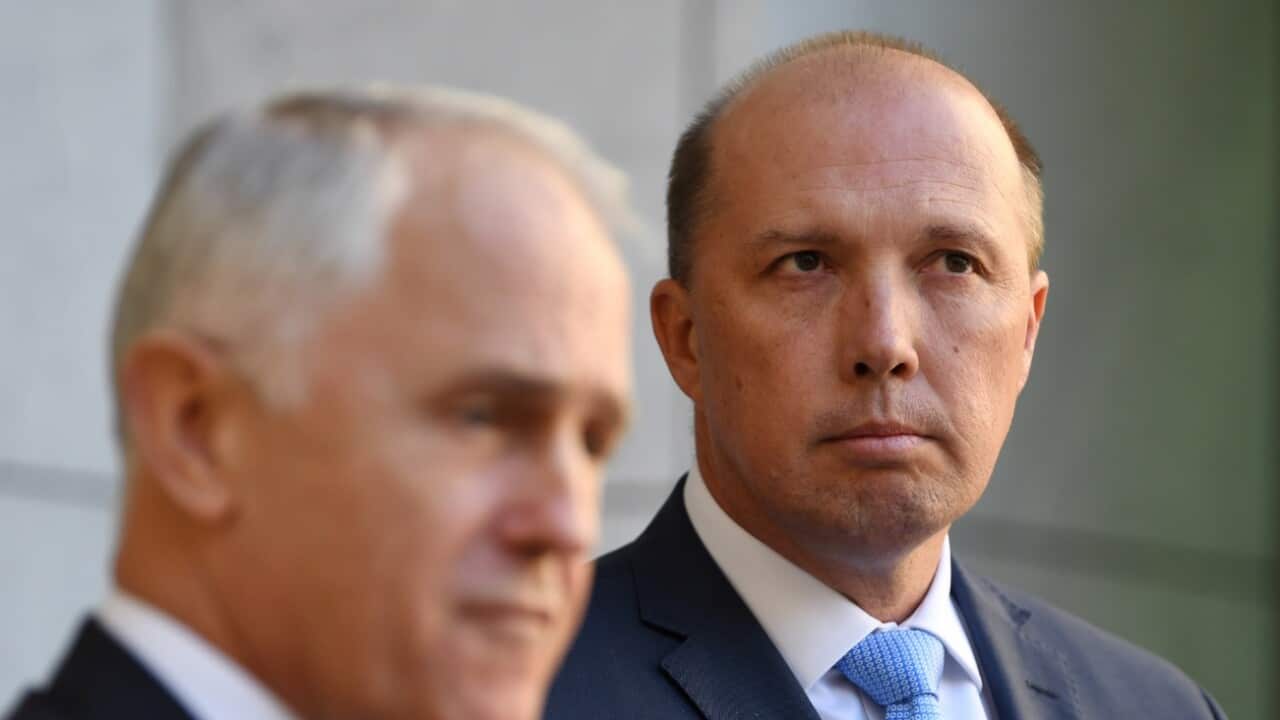 File from April 2017: Australia's Prime Minister Malcolm Turnbull and then Immigration Minister Peter Dutton 