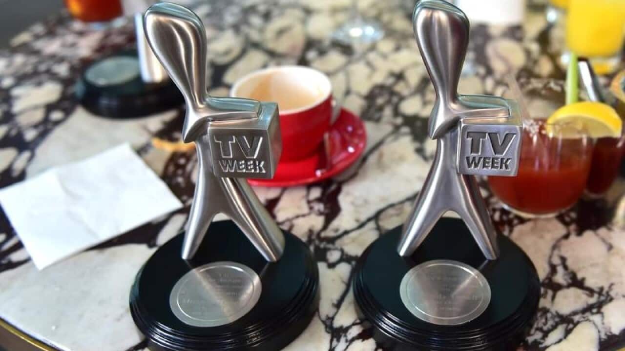 TV Week Logie awards are seen on a table