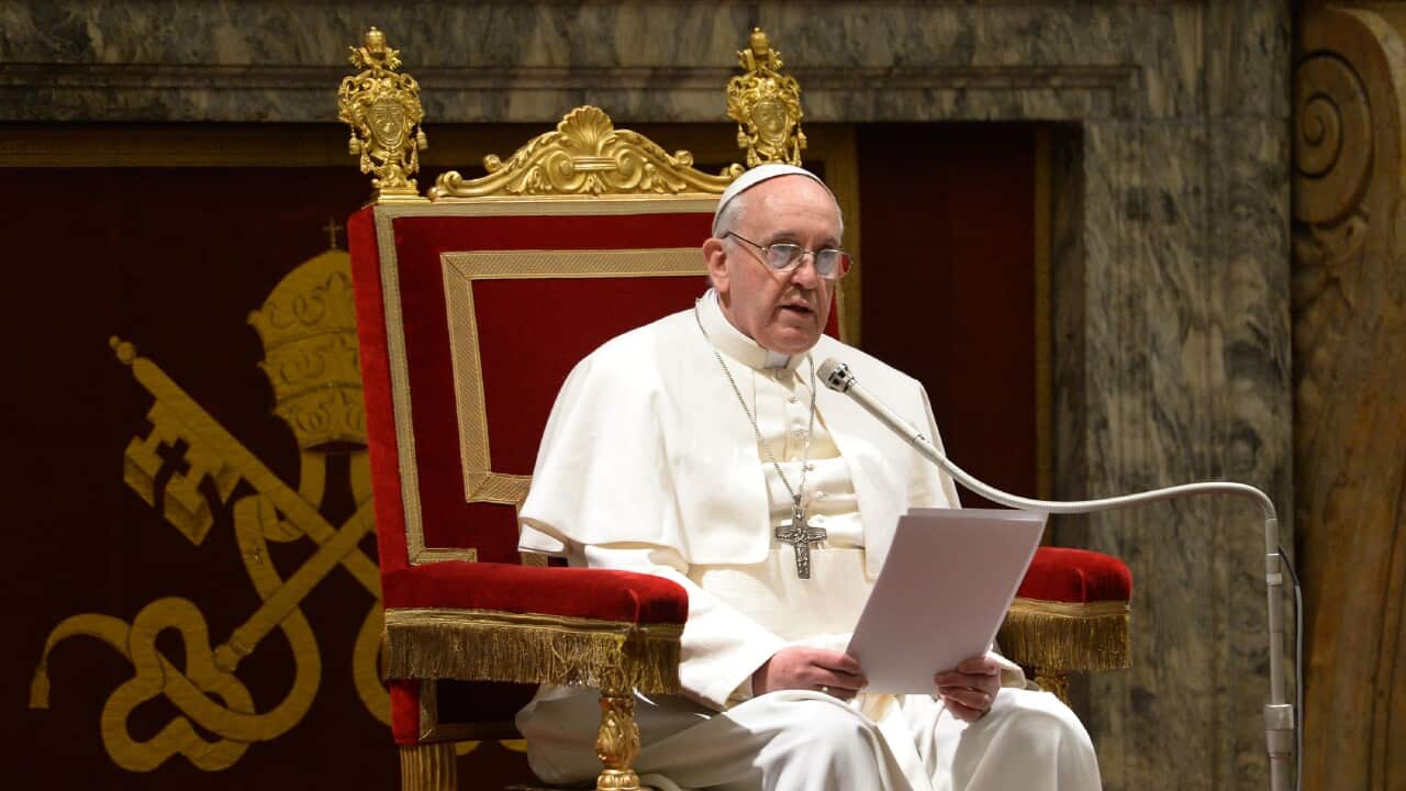 Pope Francis Holds An Audience With The Cardinals At The Vatican