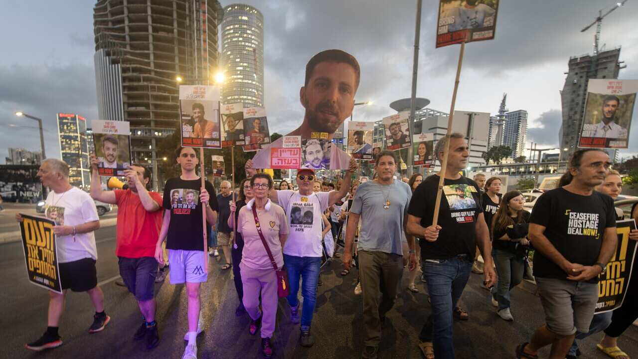 Demonstration for the release of hostages in Tel Aviv, Israel - 06 Aug 2025
