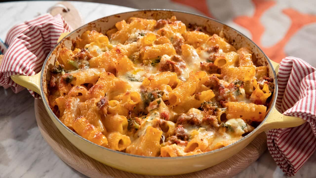 Baked rigatoni with sausage