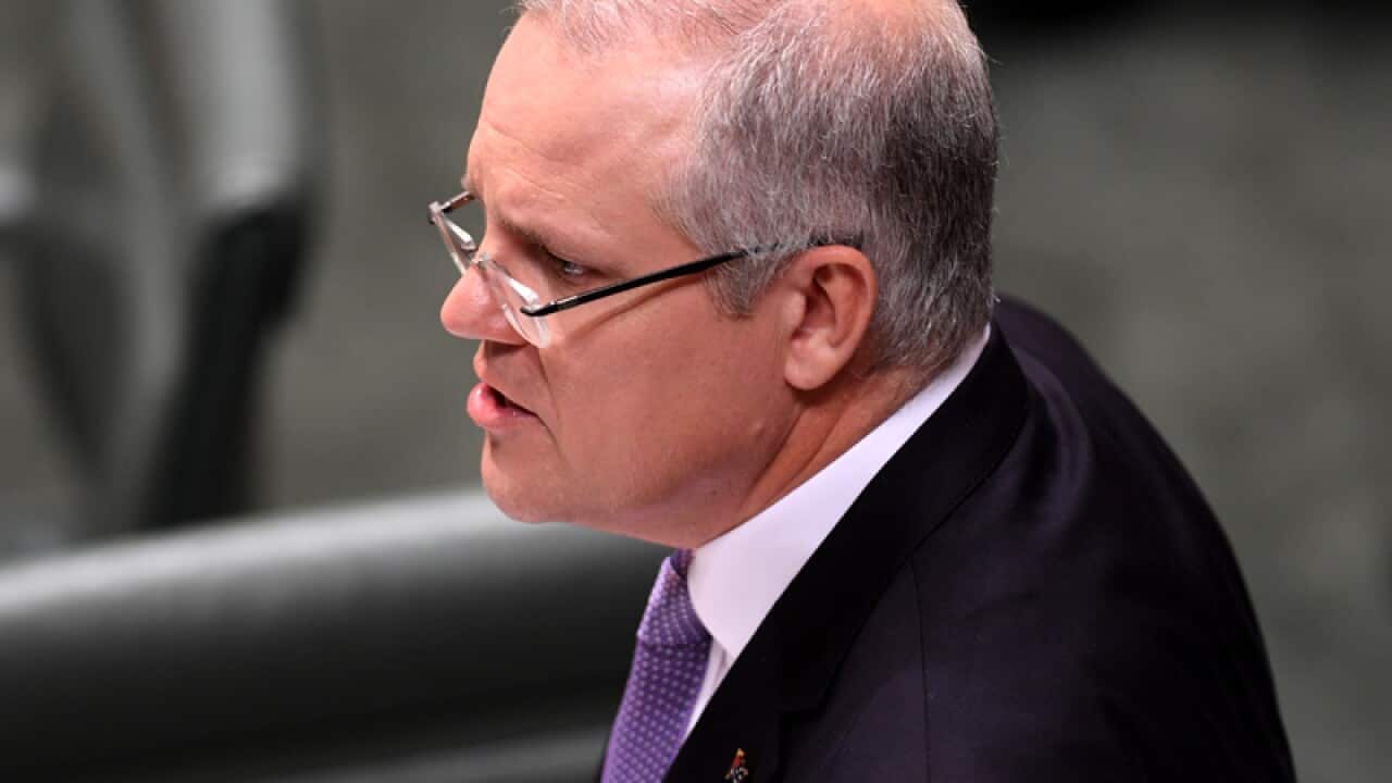 Treasurer Scott Morrison speaks at the dispatch box