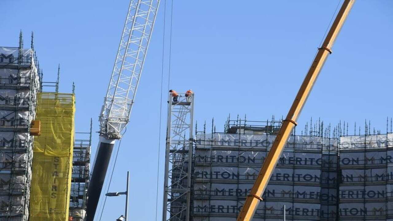 New apartments are seen under construction in Sydney