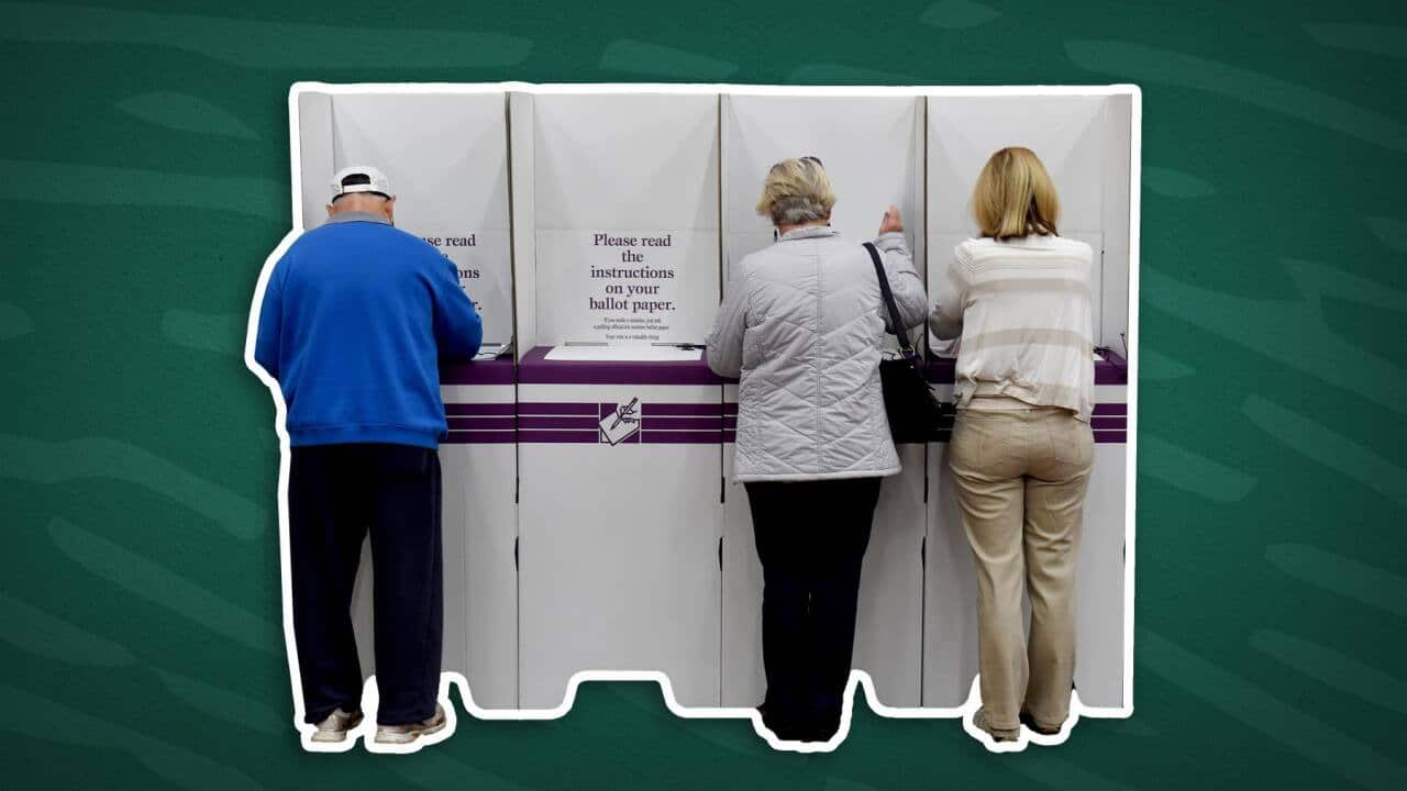 Voters in Green background