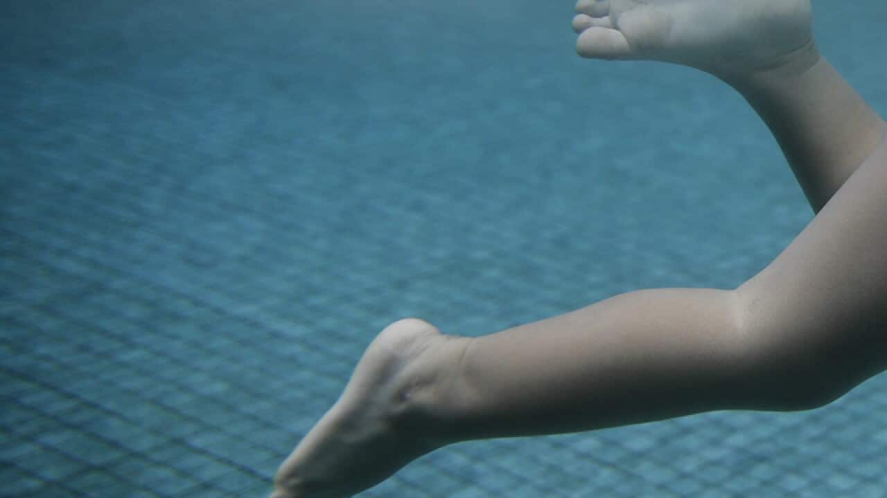 A child swims