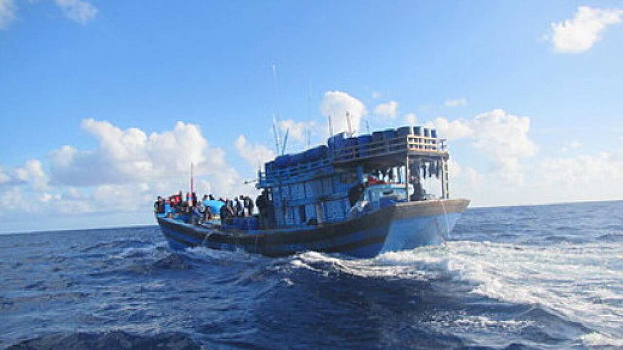 Maritime Border Command apprehended this boat on 3 November 2016 near Gladstone, Queensland.