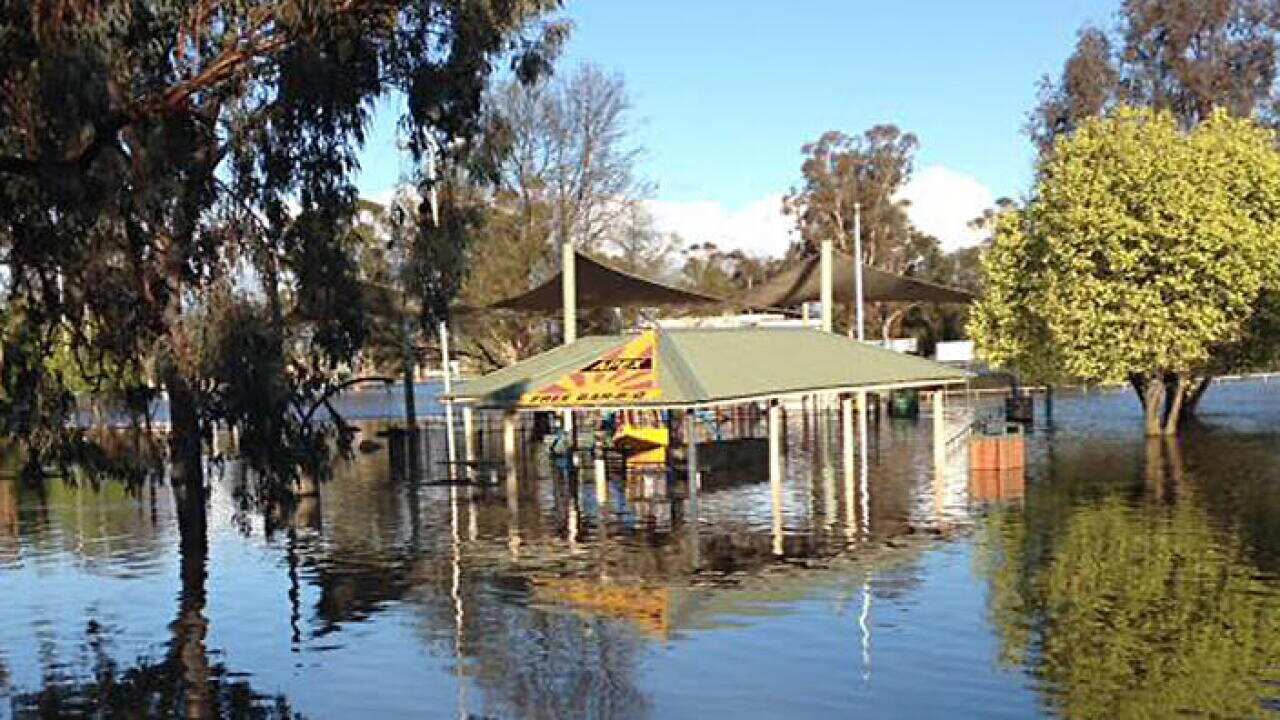 Supplied image of flooding near Lake Forbes
