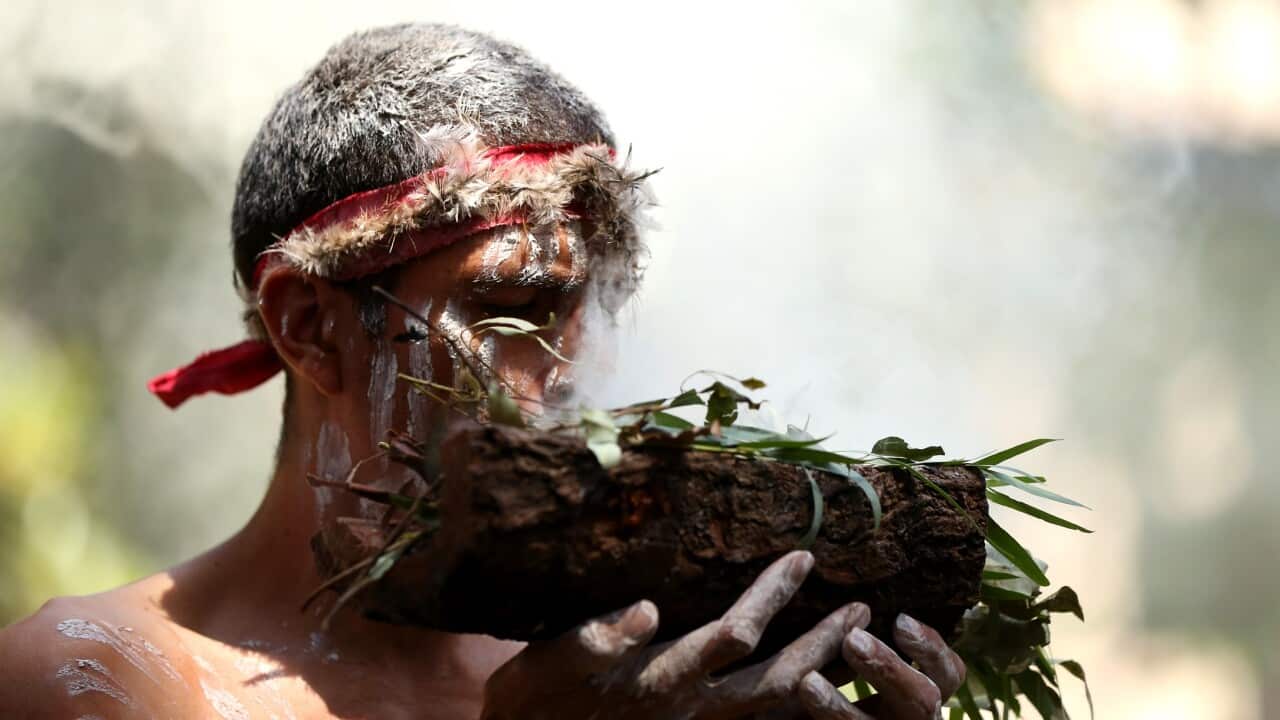 Protestors take part in an Invasion Day Rally in Sydney, Saturday, January 26, 2019. (AAP Image/ Danny Casey) NO ARCHIVING