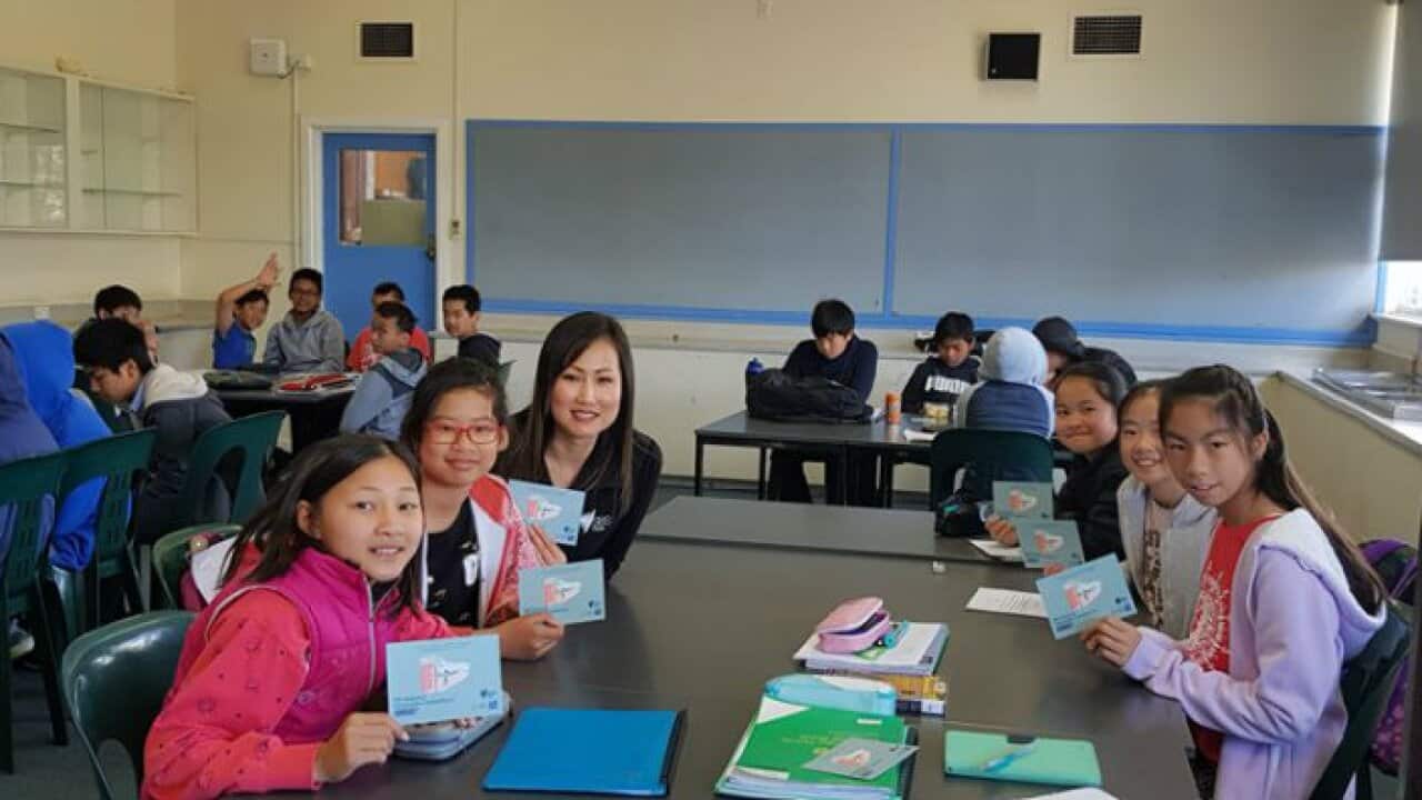 Nika and her friends in VSL Khmer Language class