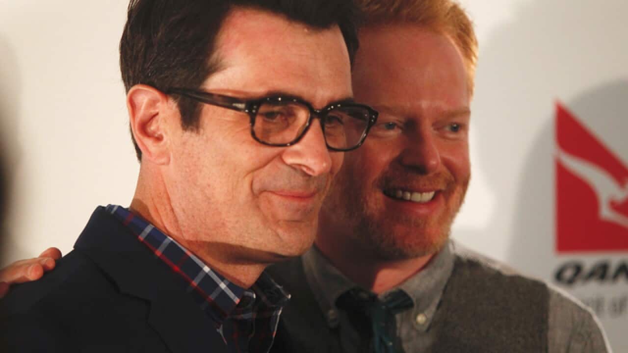 The cast of American Comedy Modern Family on the Red Carpet in Sydney