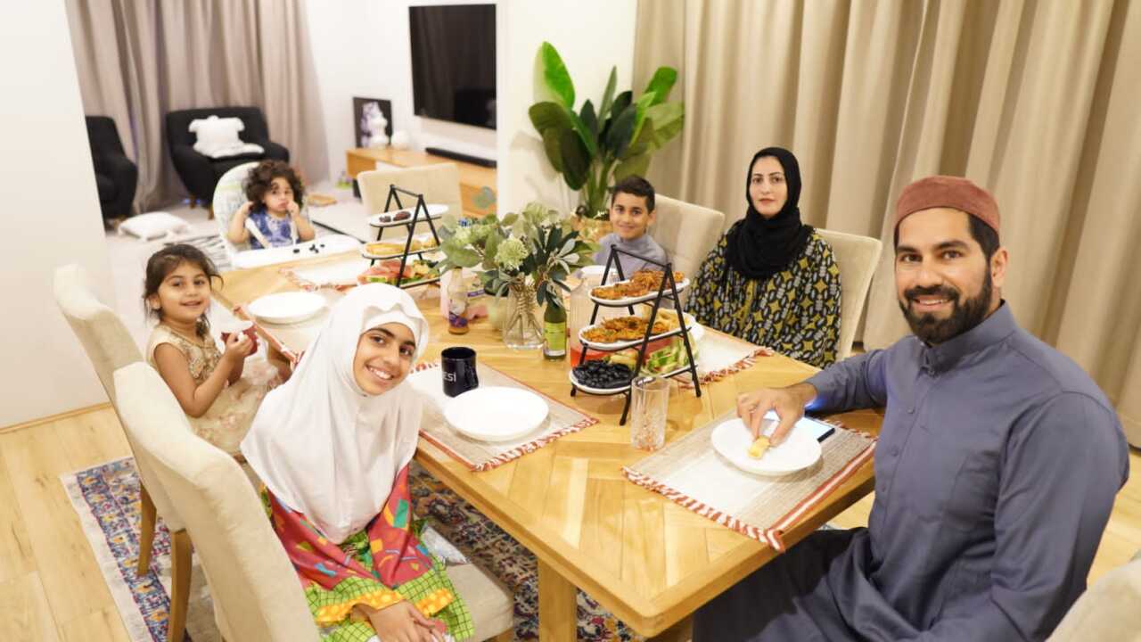 Taufiq Rind with Family on Iftar table.jpg