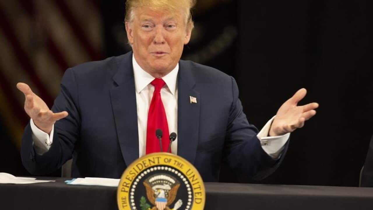 President Donald Trump on a visit to Minnesota