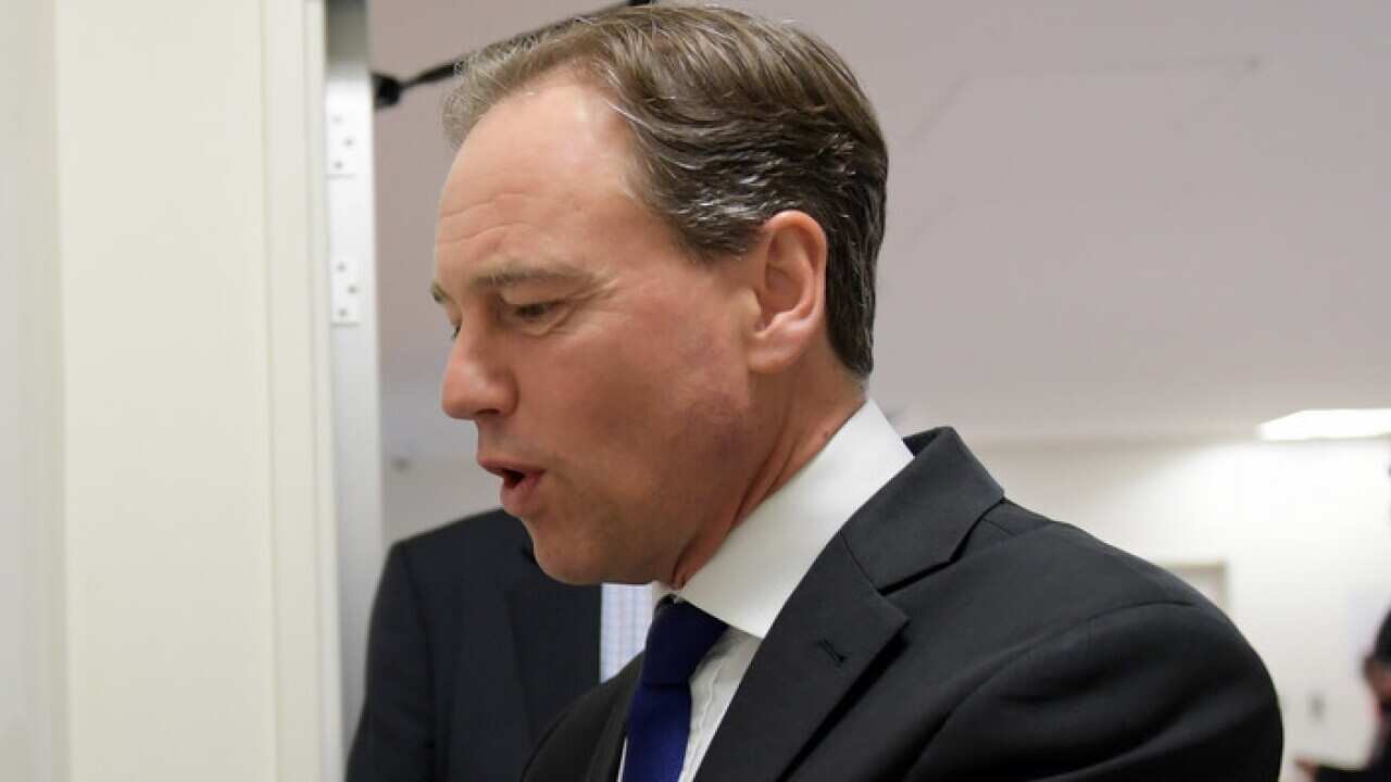 Federal Health Minister Greg Hunt during a visit to the Royal Children's Hospital, Melbourne, Sunday, August 13, 2017. Mr Hunt visited the hospital to launch of a new $5.5 million immunisation awareness campaign. (AAP Image/Tracey Nearmy) NO ARCHIVING
