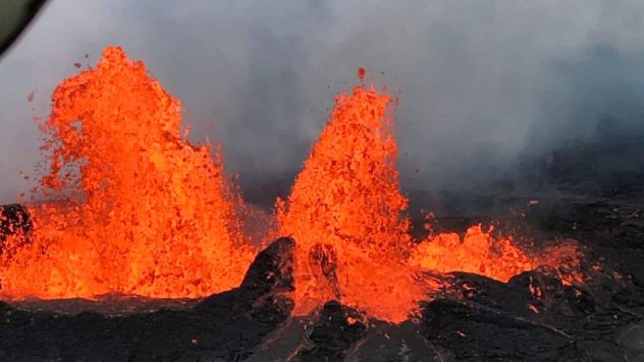 Lava fountains as tall as 50 metres, in Kīlauea Volcano’s Lower East Rift Zone.