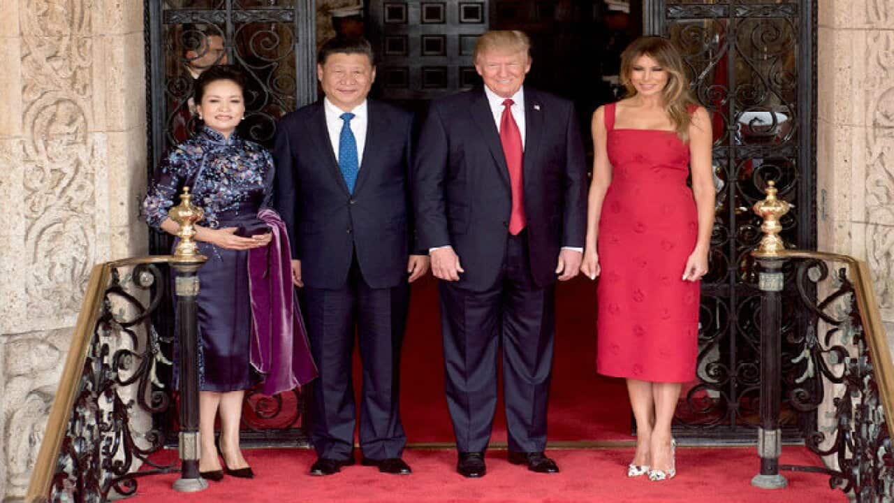 Peng Liyuan, Xi Jingping, Donald Trump and Melania Trump
