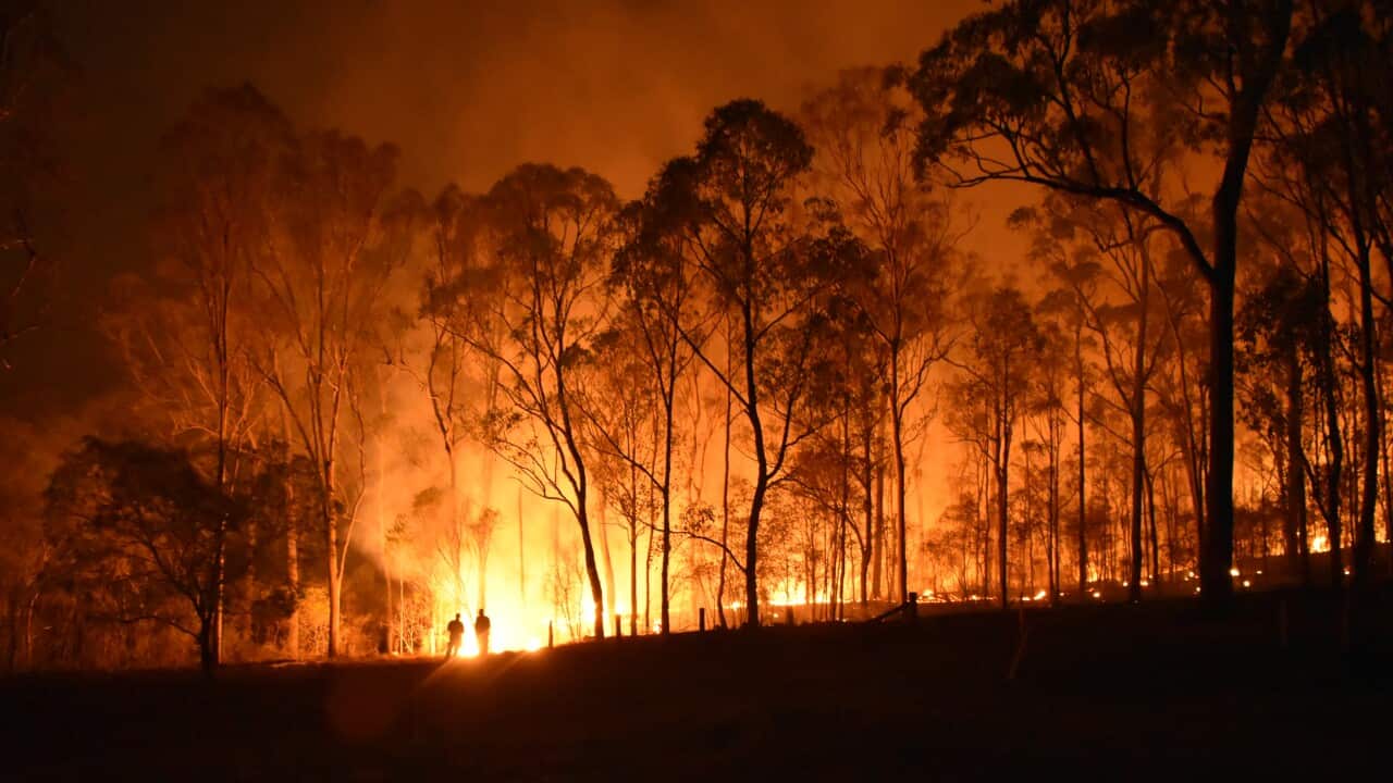 The Gregory River fire in Queensland was fought on land and by air.
