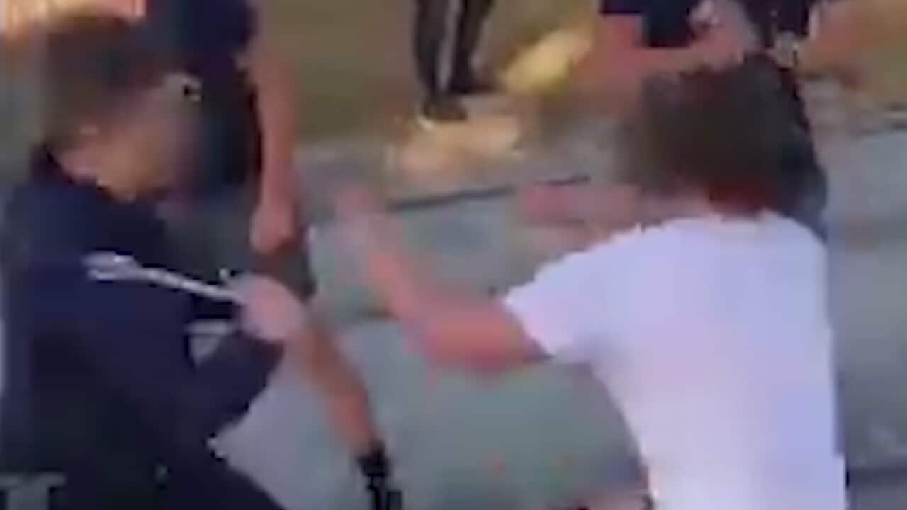 Footage of a teen allegedly attacked.