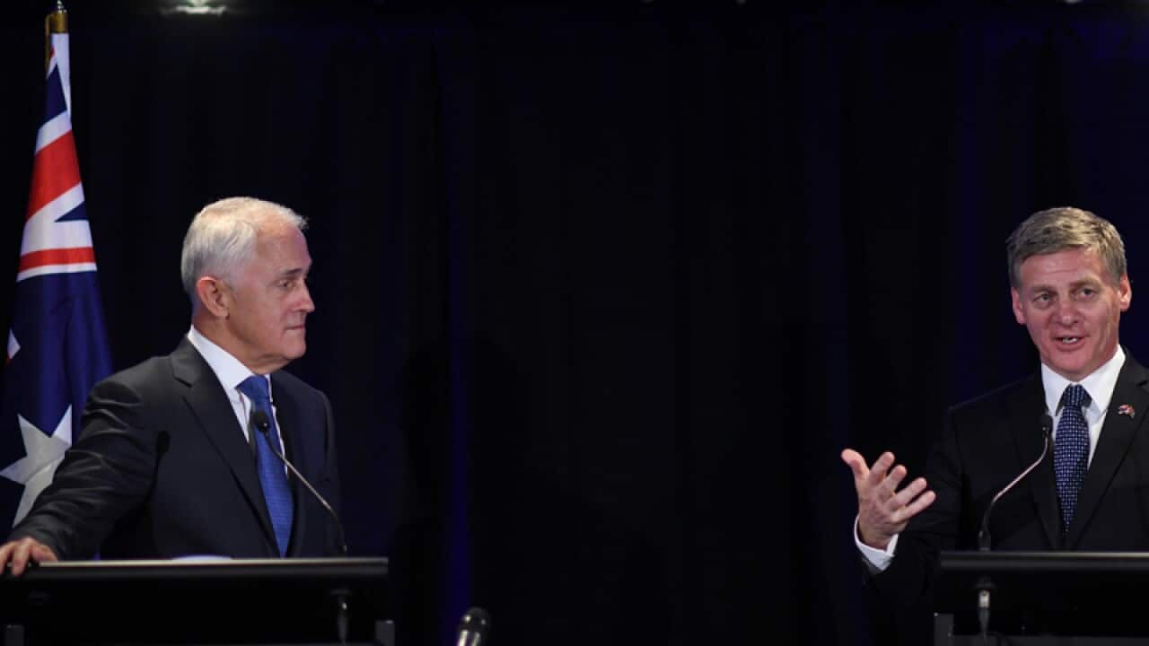Malcolm Turnbull (left) and New Zealand's Prime Minister Bill English