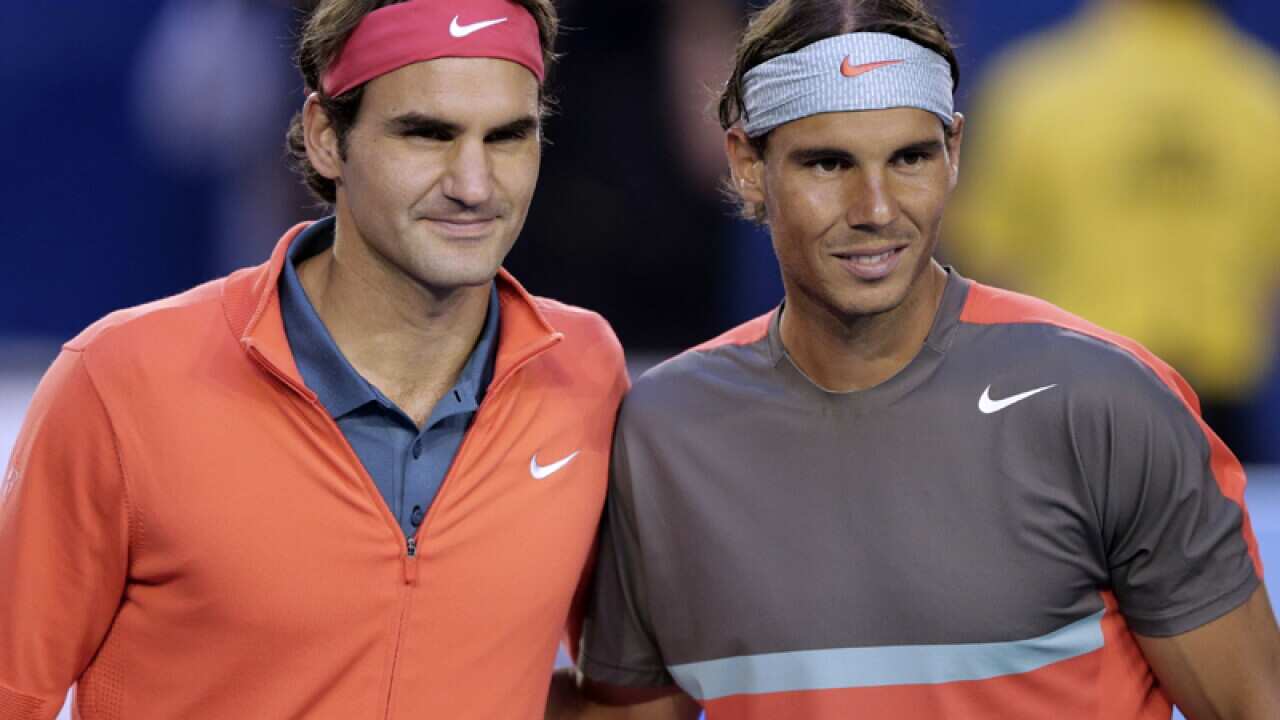 Rafael Nadal, right, and Roger Federer