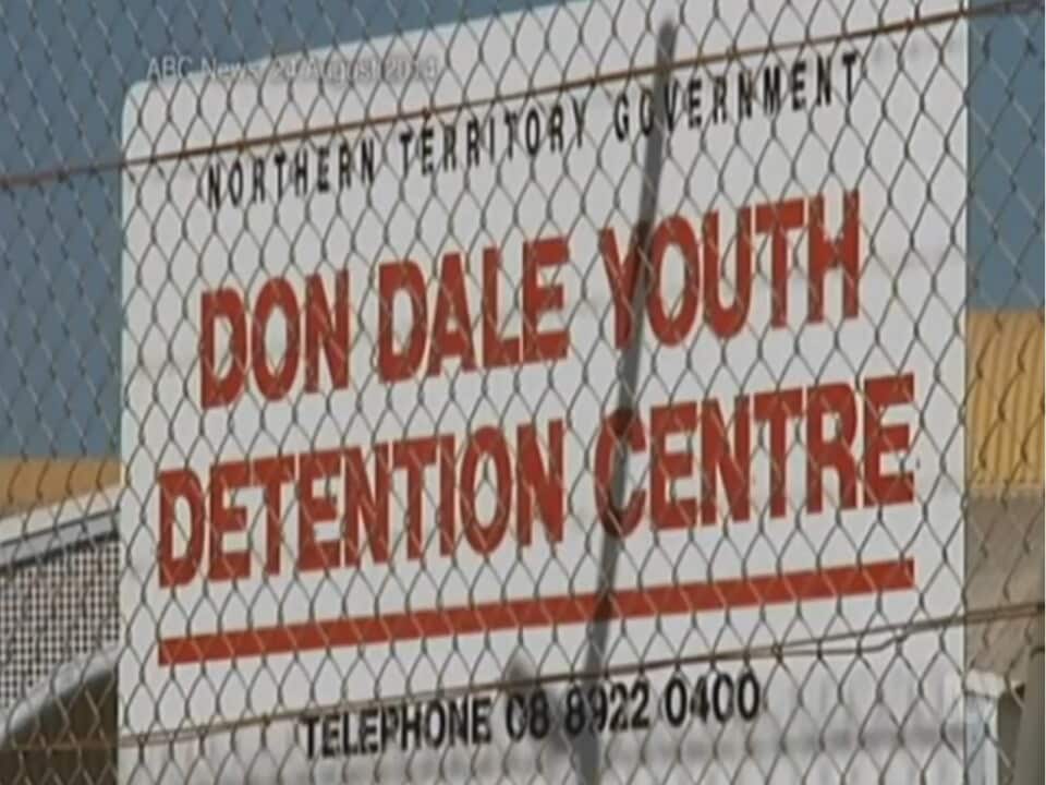 Outside the Don Dale Youth Detention Centre in Berrimah, NT.
