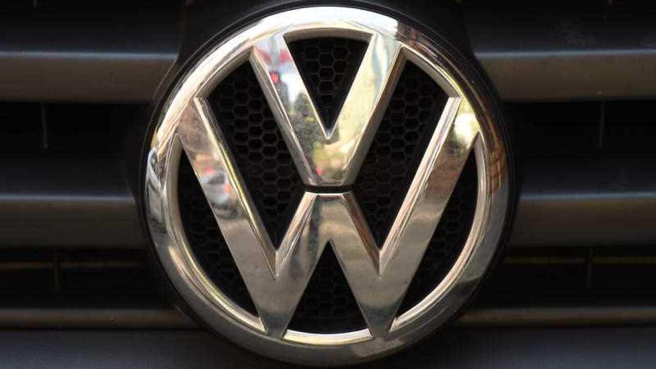 A VW badge on a Volkswagen car in Sydney