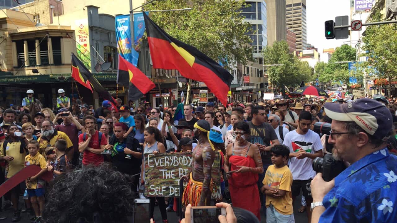 The Invasion Day march in Sydney.