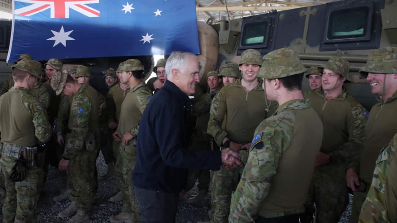 Malcolm Turnbull speaks to Australian troops serving in Afghanistan