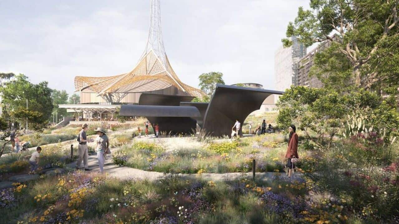 Laak Boorndap garden, Melbourne Arts Precinct Transformation Render. Image: MAP Co.