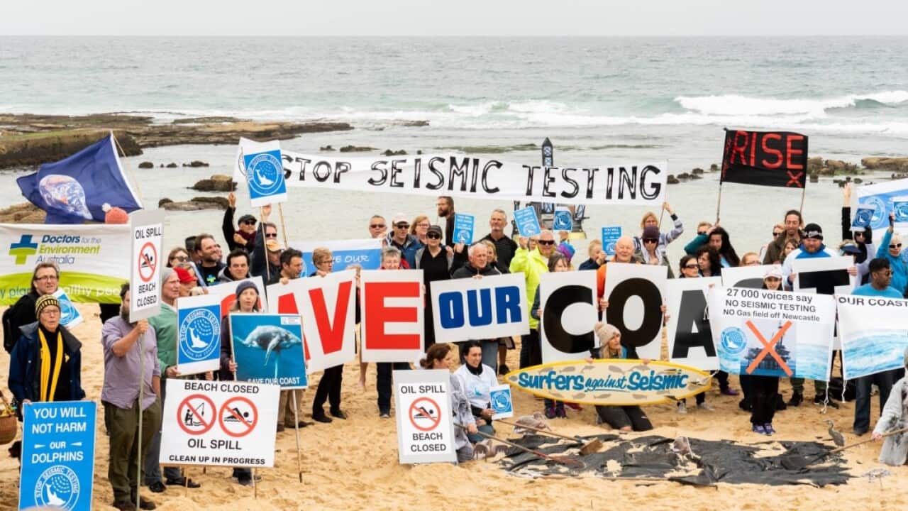 Protest against seismic testing in Newcastle