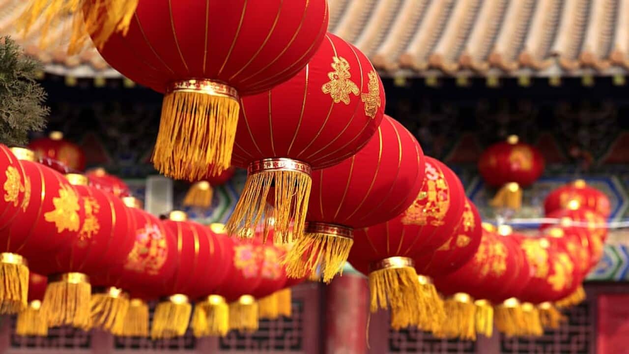Lunar New Year lanterns.