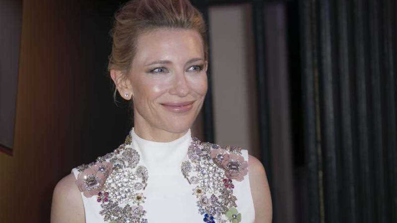Cate Blanchett poses for photographers upon arrival at the London Film Festival Awards