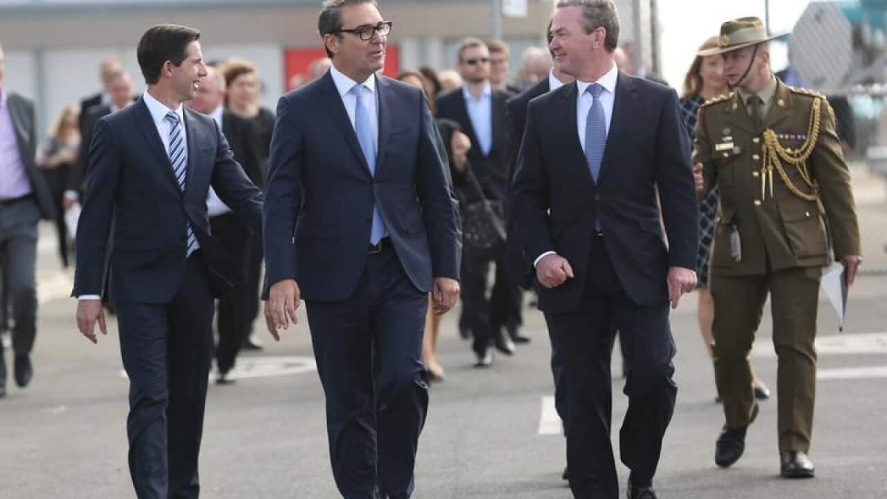 Simon Birmingham, Steven Marshall and Christopher Pyne