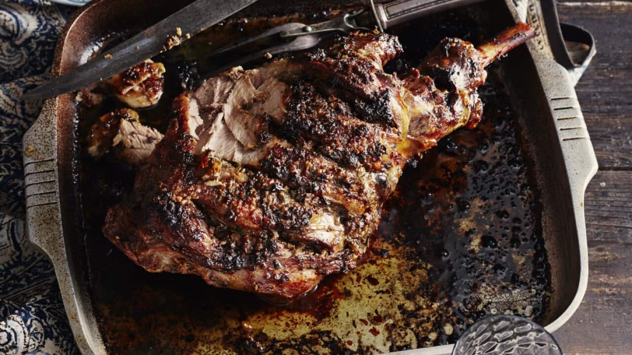 Roman roast lamb