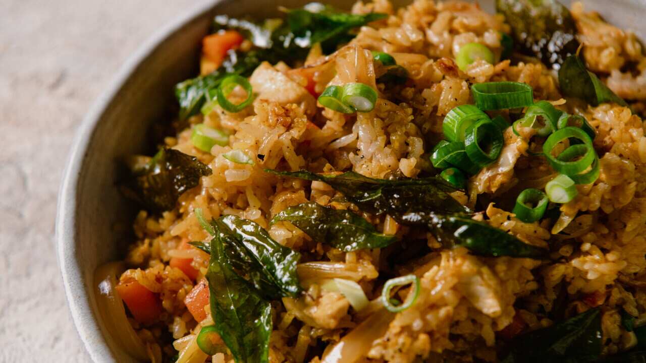 Courgette Fried Rice Curried fried rice recipe | SBS Food