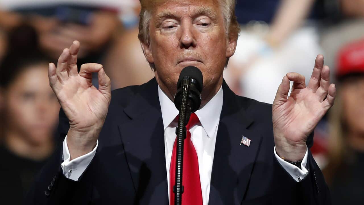 President Donald Trump speaks during a rally, Wednesday, June 21, 2017, in Cedar Rapids, Iowa.