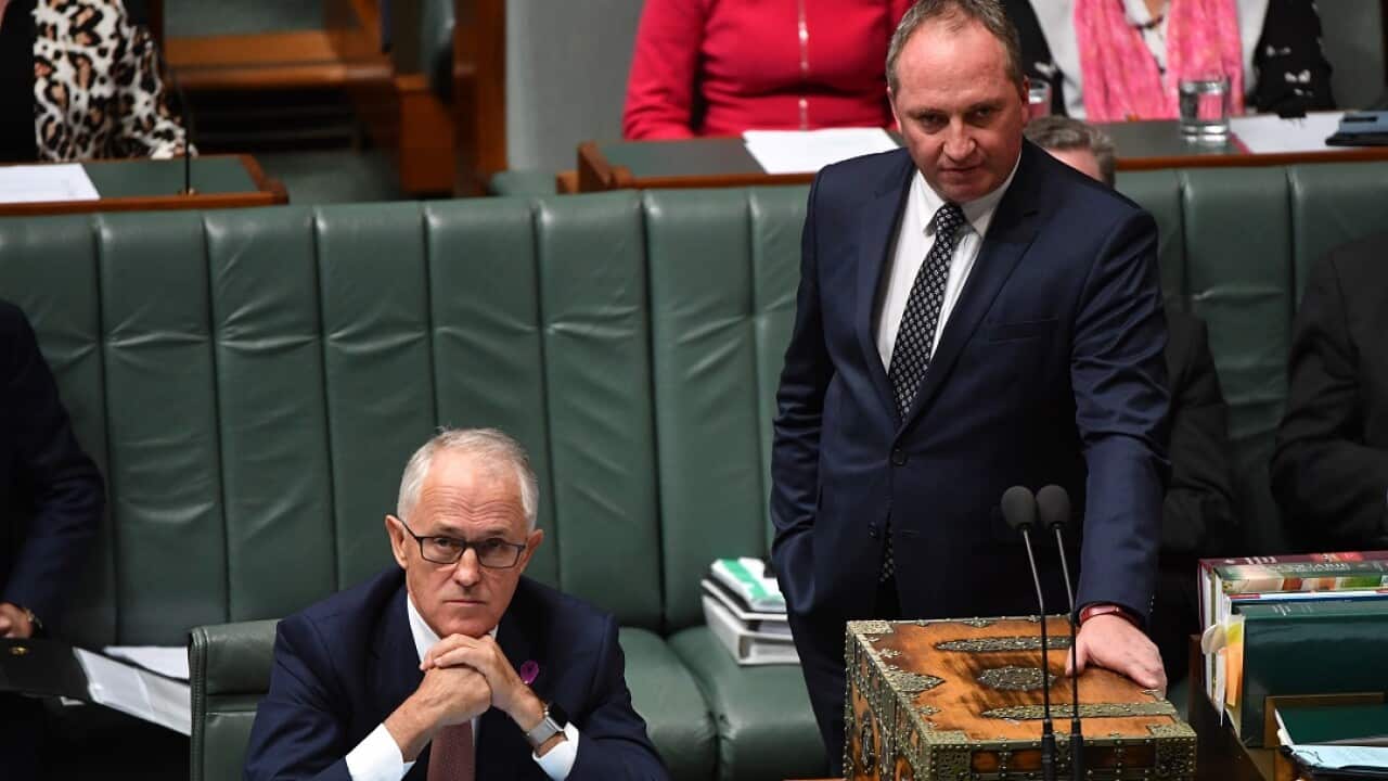 Prime Minister Malcolm Turnbull has said that the "stands by" comments he made about Barnaby Joyce's "shocking error of judgment".