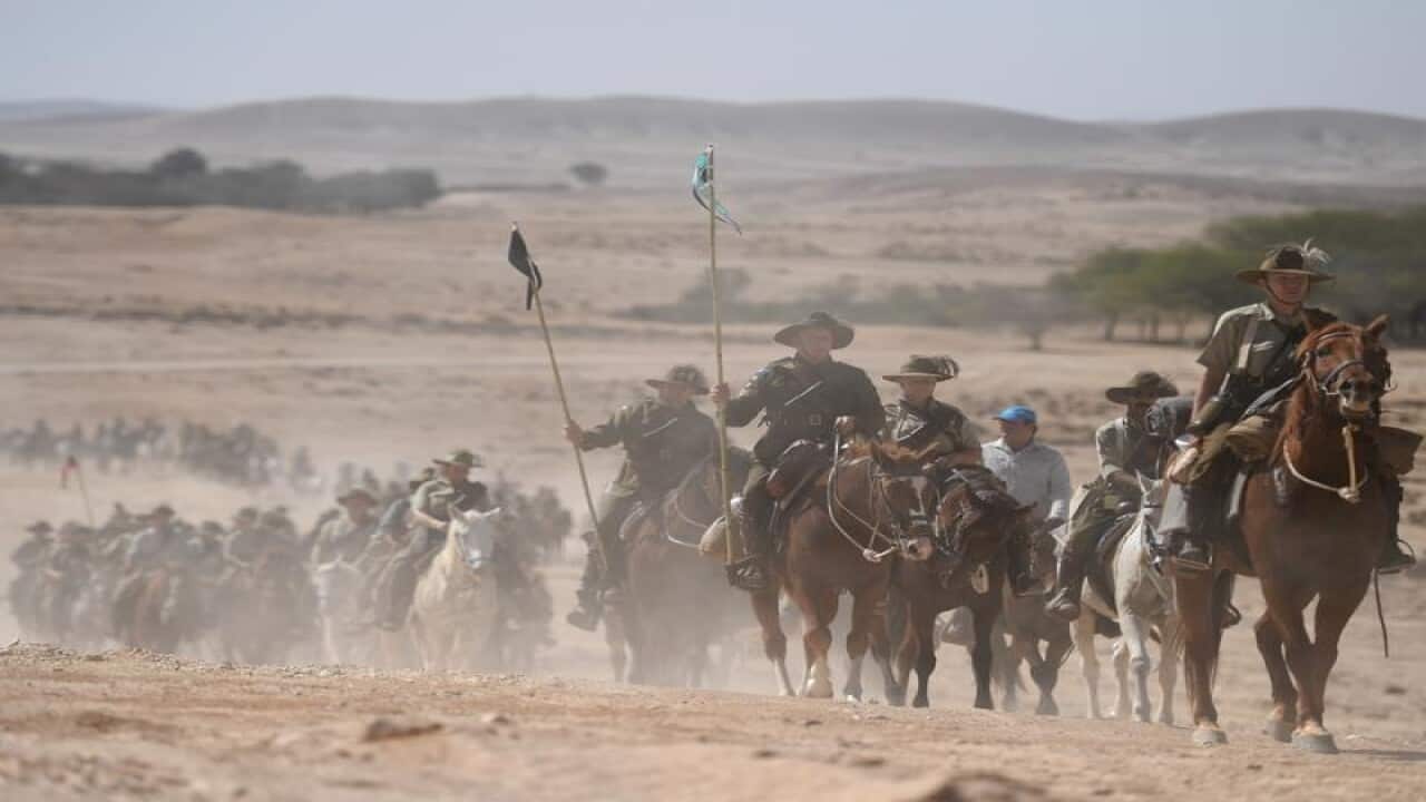 A re-enactment of the last great cavalry charge at Beersheba.