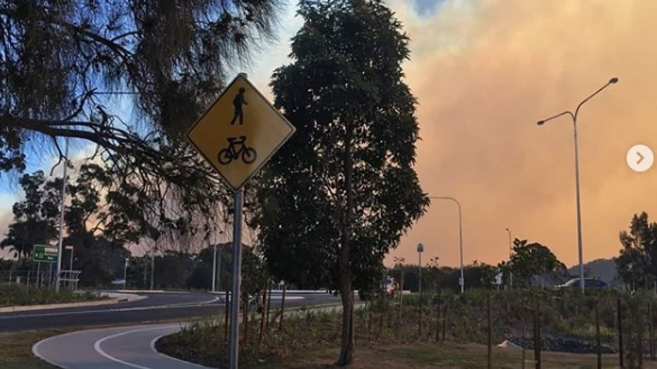Image of fires close to Burrill Lake, via Louise Blundell