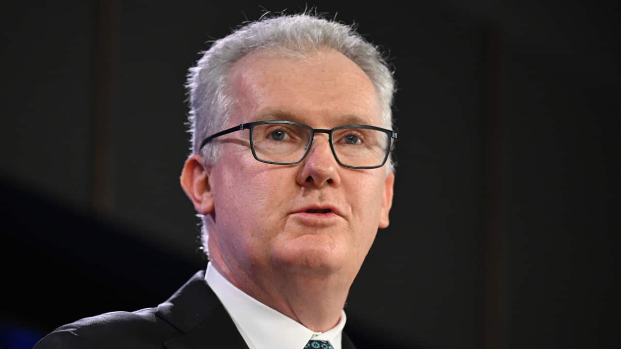 A close frame of a grey-haired man with glasses mid-speech.