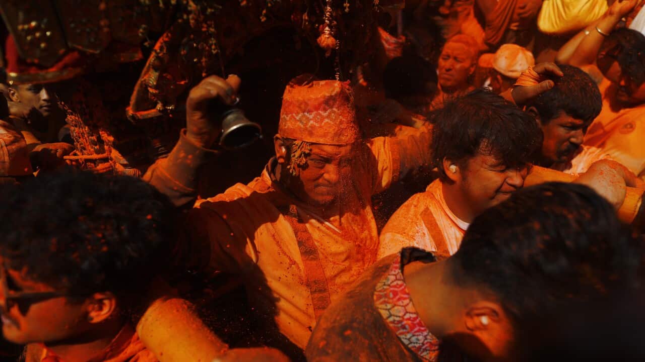 Sindoor Festival in Bhaktapur, Nepal - 15 Apr 2025