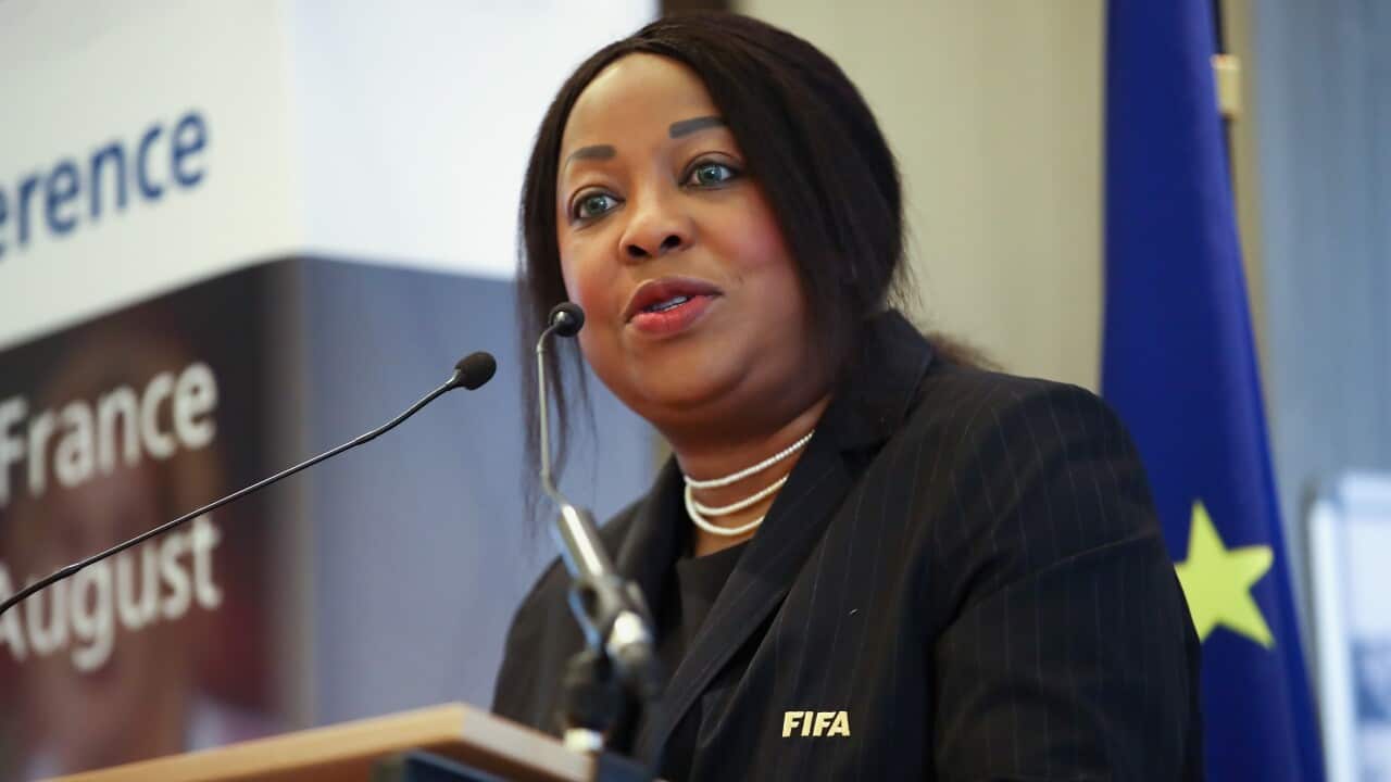 FIFA Secretary General Fatma Samoura calls for tougher sanctions against racism in football, May 2019.