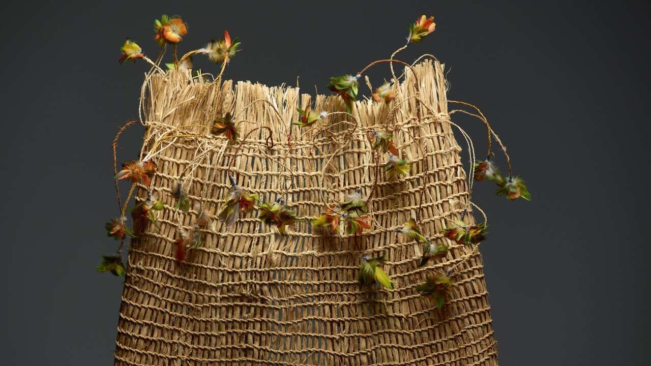 Woven skirt from Galiwin’ku (Elcho Island) by Rosemary Gamajun Mamunin