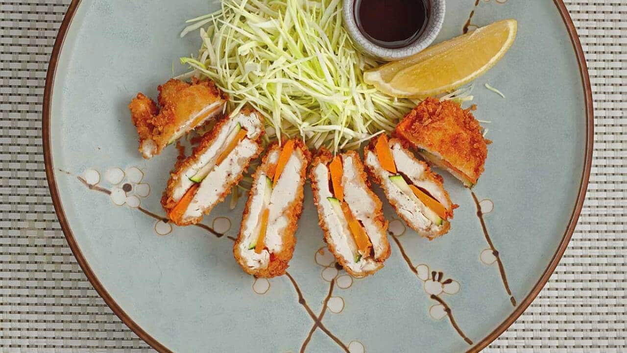 Chicken and vegetable katsu
