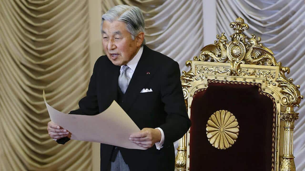 A file photo of Japan's Emperor Akihito.