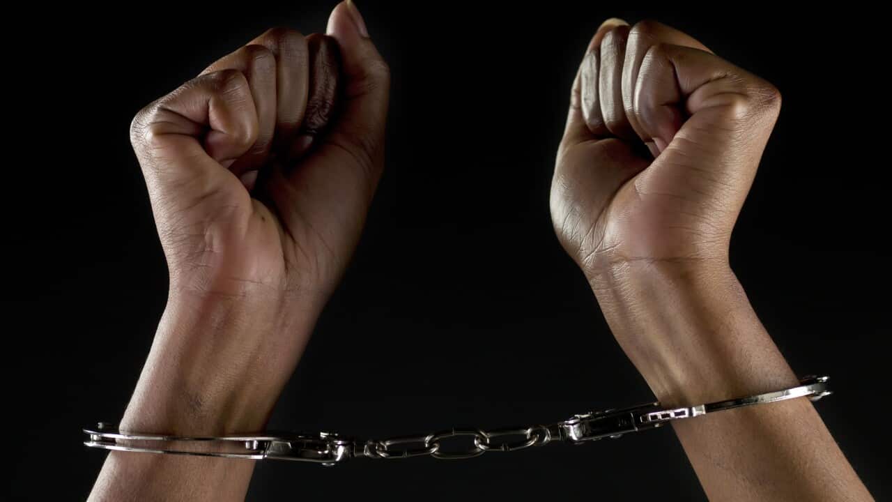 Handcuffed hands