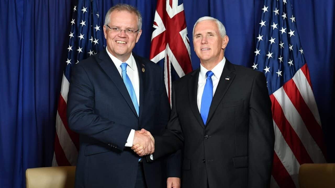 Australian PM Scott Morrison and US Vice President Mike Pence