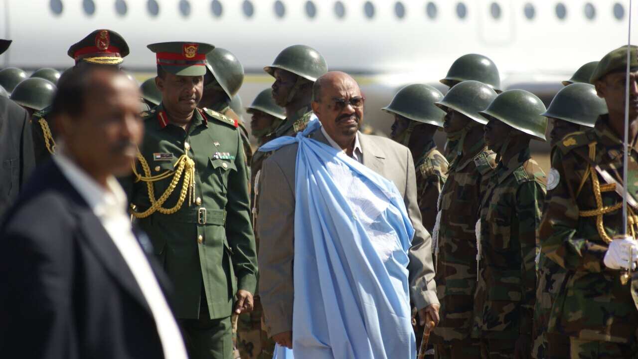 Sudanese president Omar al Bashir arrives in the southern capital of Juba.