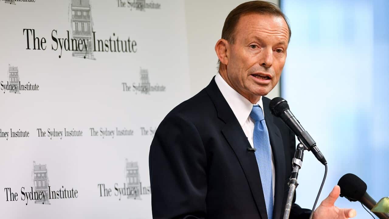 Former prime minister Tony Abbott delivers a speech focusing on immigration at the Sydney Institute.