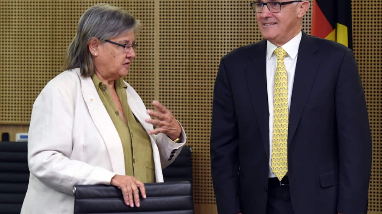 Indigenous leader Pat Anderson (L) with Malcolm Turnbull