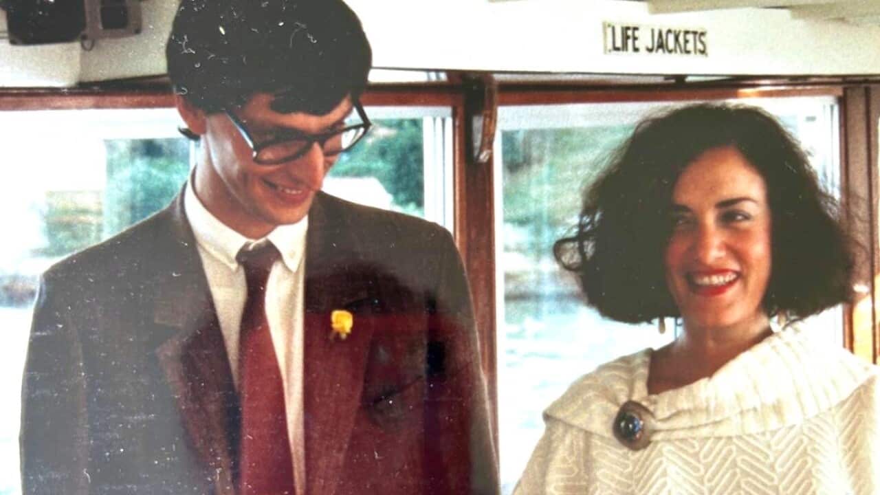Vittoria Pasquini on her wedding day in 1986 with her second husband Giancarlo